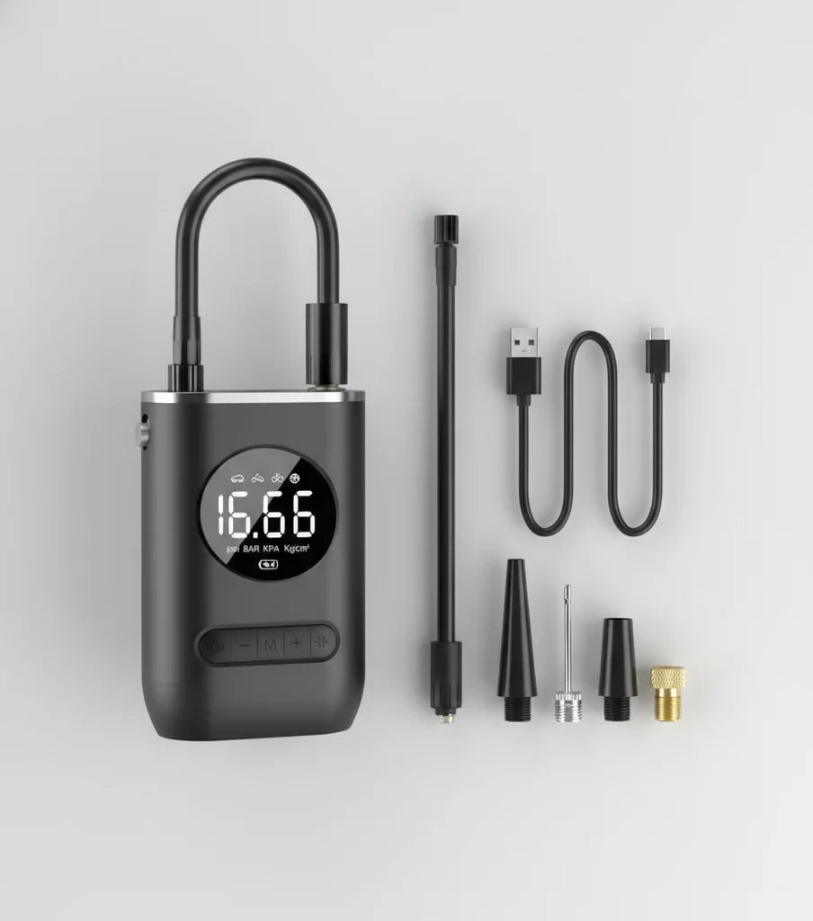 MobiAir Pro kit completo com acessórios - bicos adaptadores e cabo USB inclusos